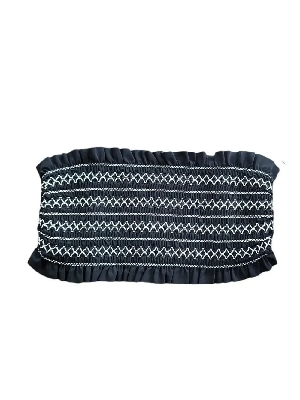TORY Burch Smocked Costa Bandeau Bikini Top